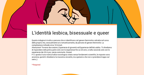 Questionario femminile sull'identità lesbica, bisessuale e queer